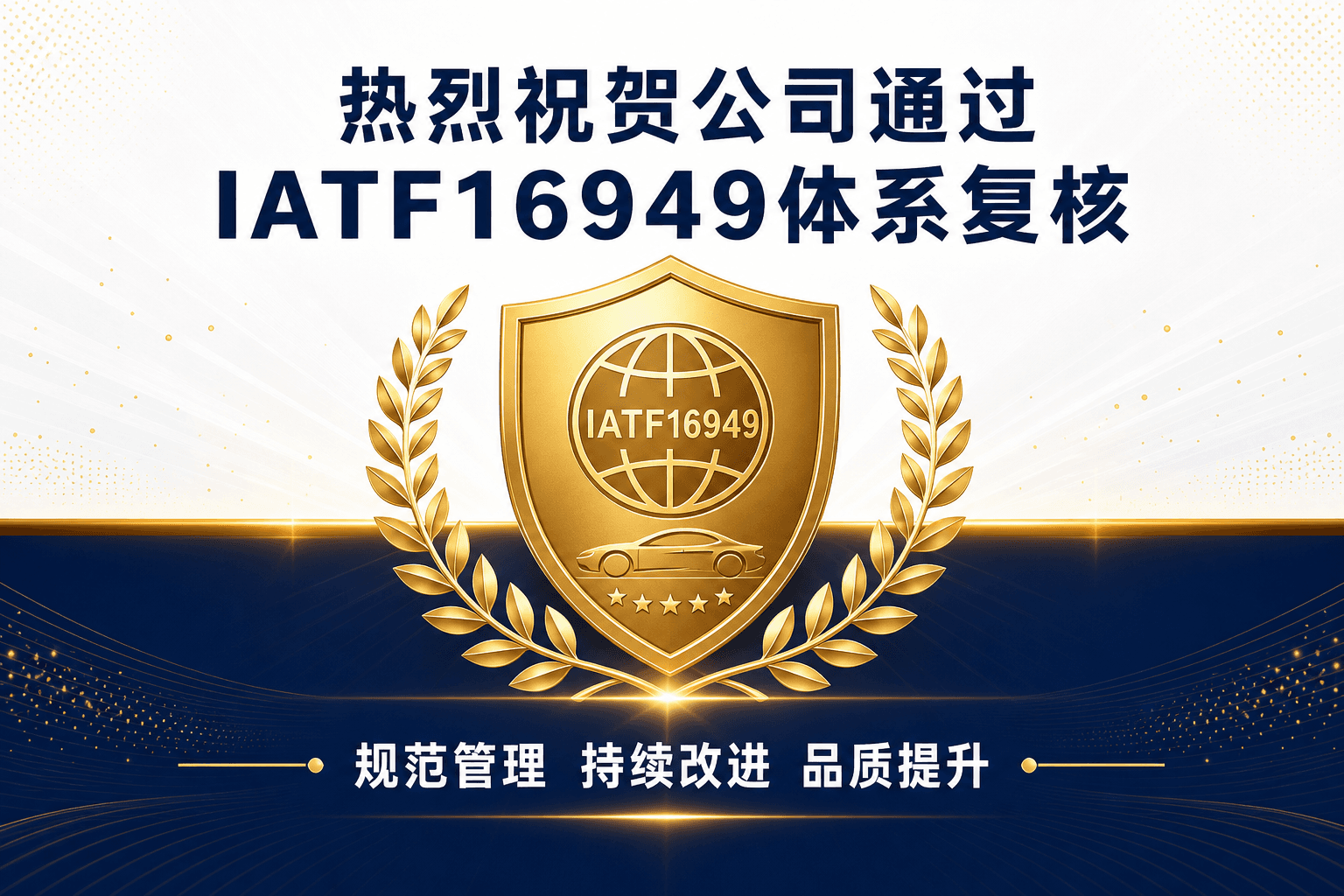 公司顺利通过 IATF16949 质量管理体系复核
